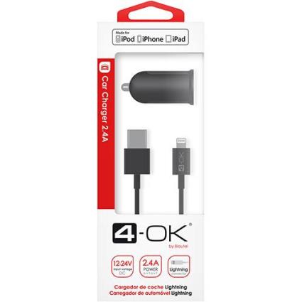 Carregador Isqueiro USB + Cabo Lightning Preto