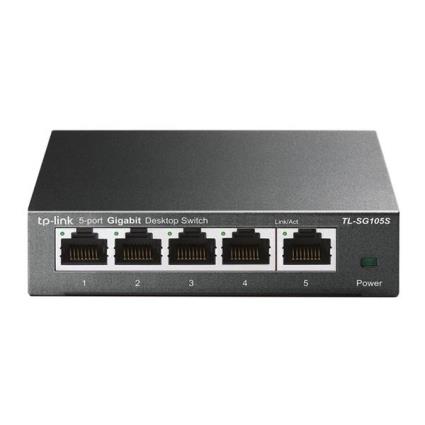 TP-LINK Switch Desktop TL-SG105S, 5 x RJ-45 (10/100/1000 Mbps), Preto
