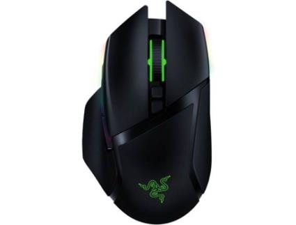 Rato Ótico Basilisk Ultimate, com e sem Fio, Preto e Verde