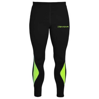 Givova Leggings Running 2XL Black / Yellow Fluo