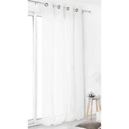 Linder  Cortinas VOILE DE LIN  Branco  145x260 cm.Casa e decoração > Texteis