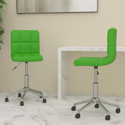 vidaXL Cadeiras de jantar giratórias 2 pcs couro artificial verde