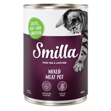 Smilla Pedaços multicarnes 24 x 400 g - Pack económico - Aves, vaca e veado