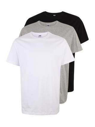 Urban Classics Big & Tall Camisa  preto / branco / acinzentado