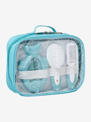 Bolsa para cuidados de higiene cinzento claro liso