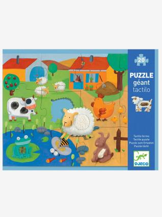 Puzzle Tactilo Quinta, com 20 peças, da  bege medio liso com motivo