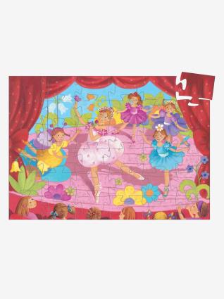 Puzzle Bailarina na Flor, com 36 peças, da  bege medio liso com motivo