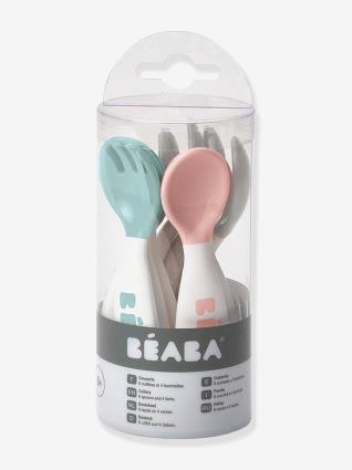 Lote de 10 talheres ergonómicos 2ª idade, da  rosa claro liso