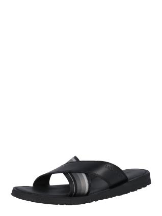 TOMMY HILFIGER Sapato aberto  preto / branco / cinzento