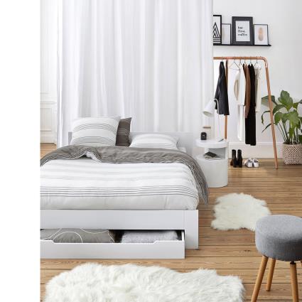 Interieurs Cama para 2 pessoas, com estrado e gaveta, Crawley