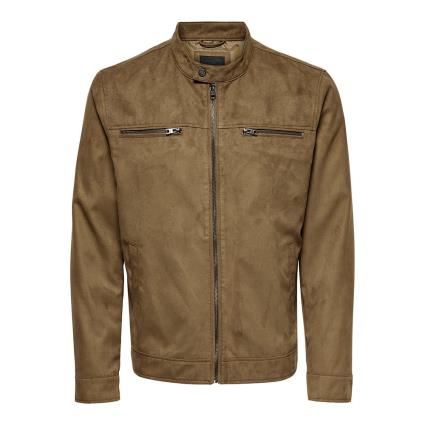Only & Sons Jaqueta Willow Fake Suede M Cognac
