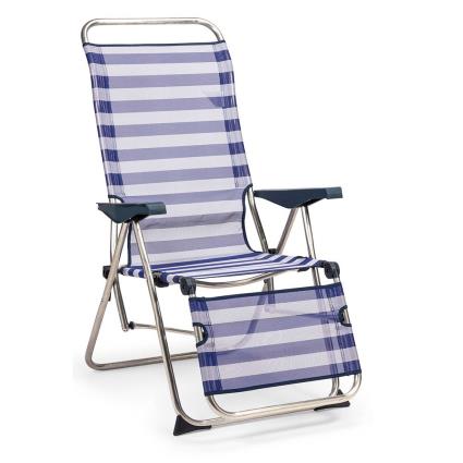 Solenny Espreguiçadeira Dobrável Relax 5-posição 114x75x63cm One Size Navy / White