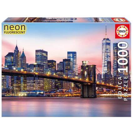 Educa Borras Ponte Do Brooklyn ´neon´ Puzzle 1000 One Size Multicolor