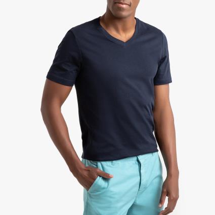 Collections T-shirt de decote em V em algodão, Théo
