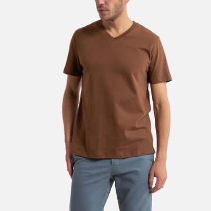 Collections T-shirt de decote em V em algodão, Théo
