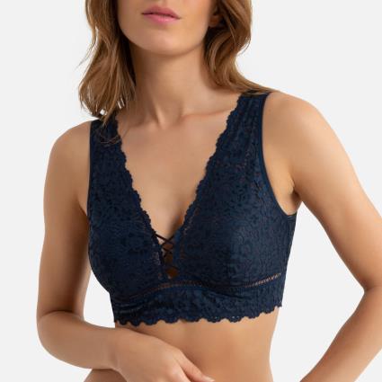 Collections Soutien bralette modelo triângulo, renda