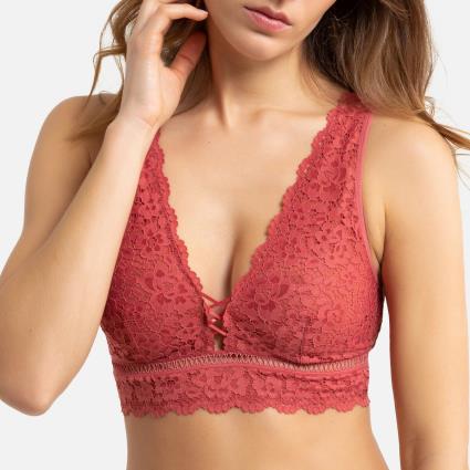 Collections Soutien bralette modelo triângulo, renda