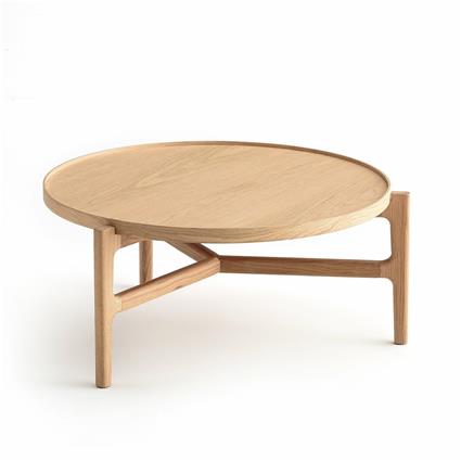 Mesa de centro, Ø74 cm, em carvalho, Alyasa