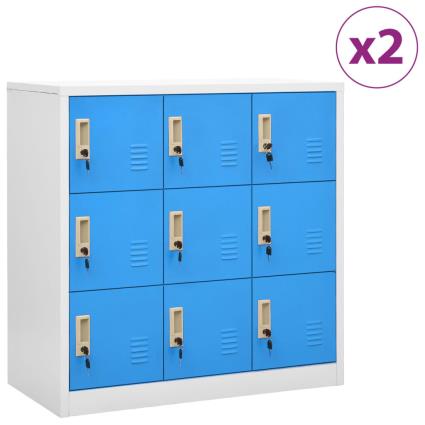 vidaXL Cacifos 2 pcs 90x45x92,5 cm aço cinzento-claro e azul