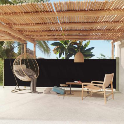 vidaXL Toldo lateral retrátil para pátio 140x600 cm preto