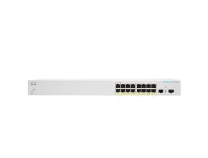 Cisco Business 220 Series CBS220- 16P- 2G- INTERRUPTOR- INTELIGENTE- 16 X 10/ 100/ 1000( Poe+ ) + 2 X Gigabit Sfp( Ligação Ascendente) - Montável em TRILHO- Poe+ ( 130 W)