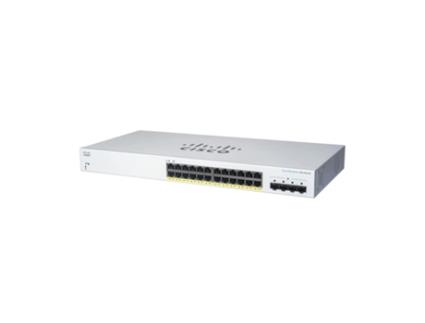 Cisco Business 220 Series CBS220- 24FP- 4G- INTERRUPTOR- INTELIGENTE- 24 X 10/ 100/ 1000( Poe+ ) + 4 X Gigabit Sfp( Ligação Ascendente) - Montável em TRILHO- Poe+ ( 382 W)
