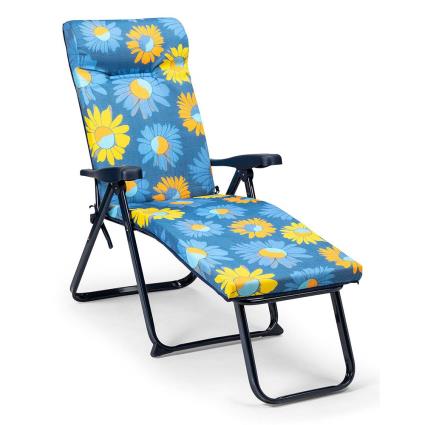 Solenny Espreguiçadeira Dobrável Super 6-posição 114x132x62cm One Size Blue / Yellow