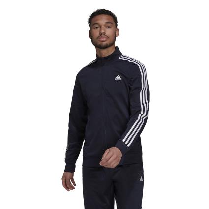 Adidas Performance Casaco de gola subida, 3 listas, em malha