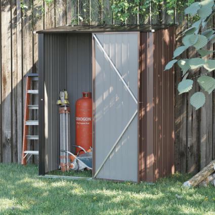 Abrigo de Jardim 1,34m² 161,5x94,5x196cm Abrigo de Exterior de Aço Galvanizado com Porta e Fechadura para Armazenamento de Ferr