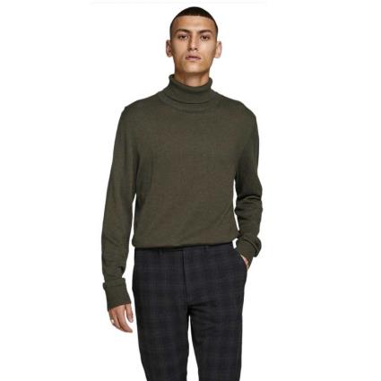 Jack & Jones Suéter Tricotado Rollneck Emil XL Olive Night / Detail Melange