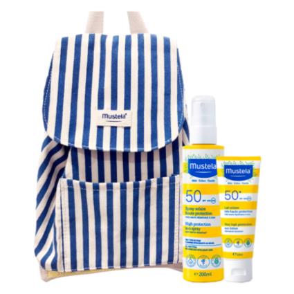 Mustela Solar Mochila Azul Spray SPF50 + Leite SPF50+