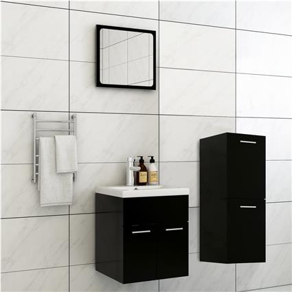 Conjunto de Móveis VIDAXL 3071172 (Preto - Aglomerado de Madeira - 41x38.5x46 cm)