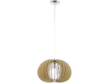 Candeeiro Suspenso  450 Cossano (Castanho - E27 - 1 x 60 W - Madeira e Aço)
