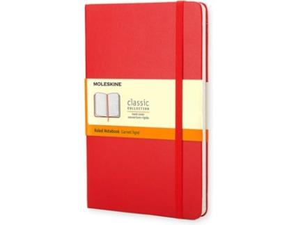 Bloco  Hardcover Vermelho Pautado Grande