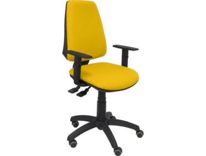 Silla de Oficina Elche S bali amarillo brazos regulables ruedas de parquet