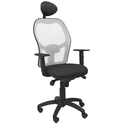 Silla de Oficina Jorquera malla gris asiento bali negro con cabecero fijo