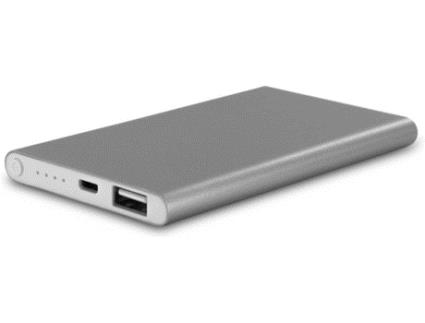 Powerbank   (3000 mAh - 1 USB - 1 Micro-USB - Prateado)