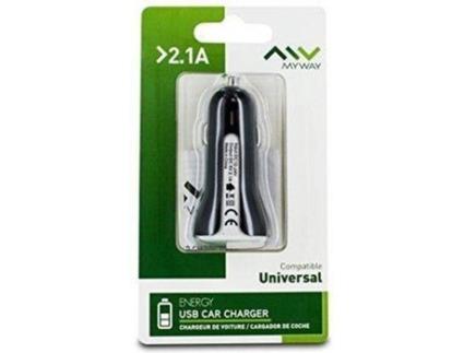 Carregador de Isqueiro  USB 2.1A (Sem Cabo) Preto