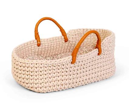 Alcofa Moiséis Crochê Médio para bonecas