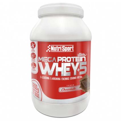 Nutrisport Batido De Proteína De Soro De Leite De Chocolate Unitário Mega Protein Whey +5 1.8kg 1 One Size