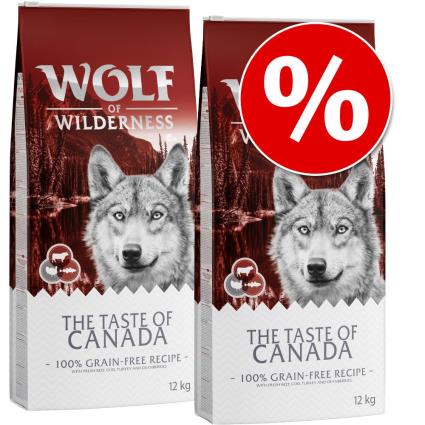 Wolf of Wilderness The Taste Of 2 x 12 kg - Pack económico - The Taste Of Canada