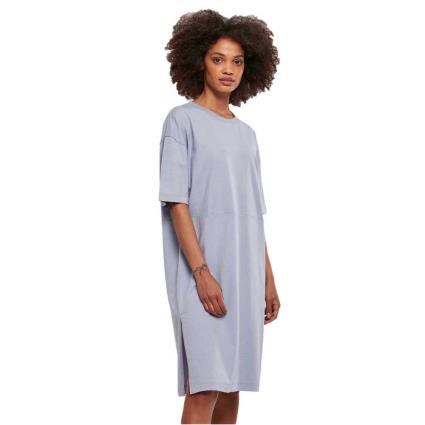 Urban Classics Vestido Curto Manga Curta Organic Oversized Slit 4XL Violet / Blue