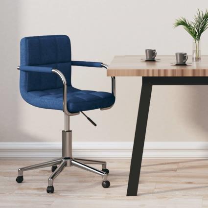 vidaXL Cadeira de escritório giratória tecido azul
