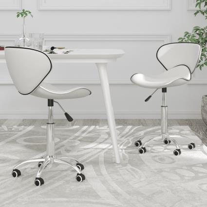vidaXL Cadeiras de jantar giratórias 2 pcs couro artificial branco