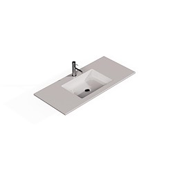 Lavatório GEL COAT 100CM CENTRO BRANCO BRILHO