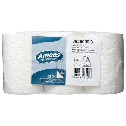 AMOOS Rolo de Cozinha Professional, Folha Dupla, 6 x 75 m, Branco