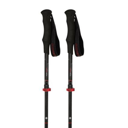 Komperdell Poloneses Carbon Fxp.4 Trail Ultralight Vario Compact 105-125 cm Black / Red