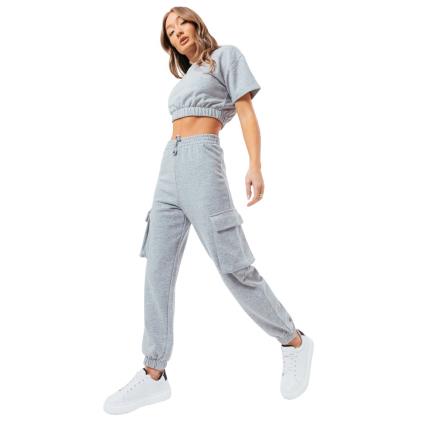 Justhype Calças Sweat Crop T-shirt-cargo Joggers Labon004 EU 40 grey