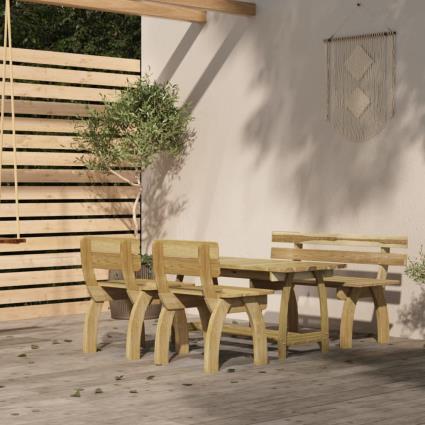 vidaXL 4 pcs conjunto de jantar para jardim pinho impregnado