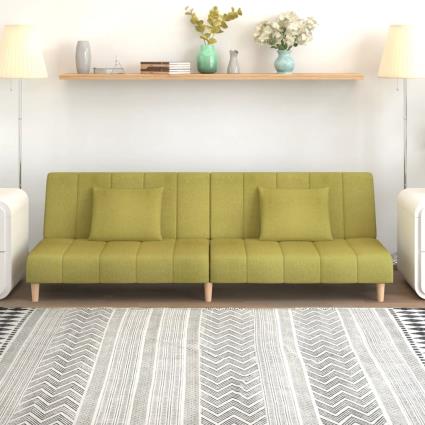 vidaXL Sofá-cama de 2 lugares tecido verde